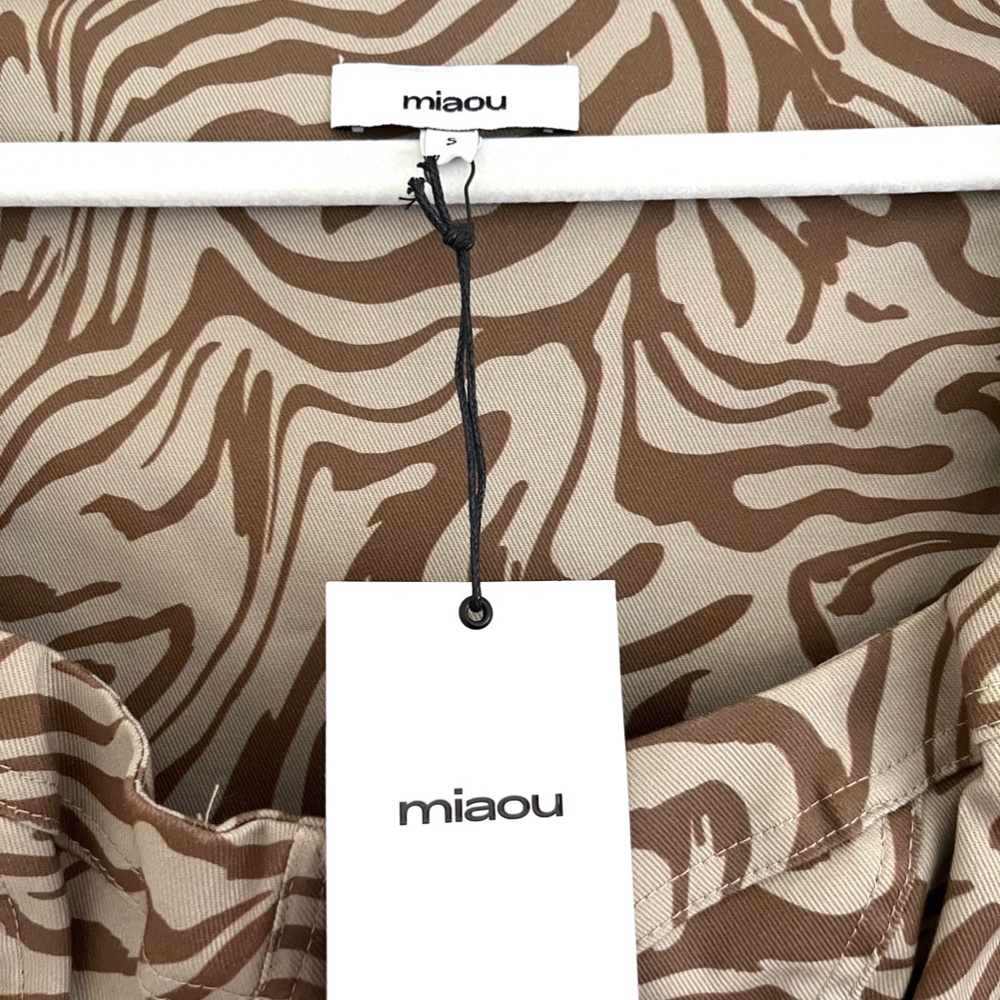 MIAOU Dree Zebra Cotton Mini Dress - Animal Print Size Small NWT - Picture 3 of 10